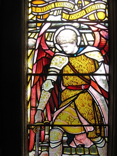 Guerreiro, vitral em uma igreja